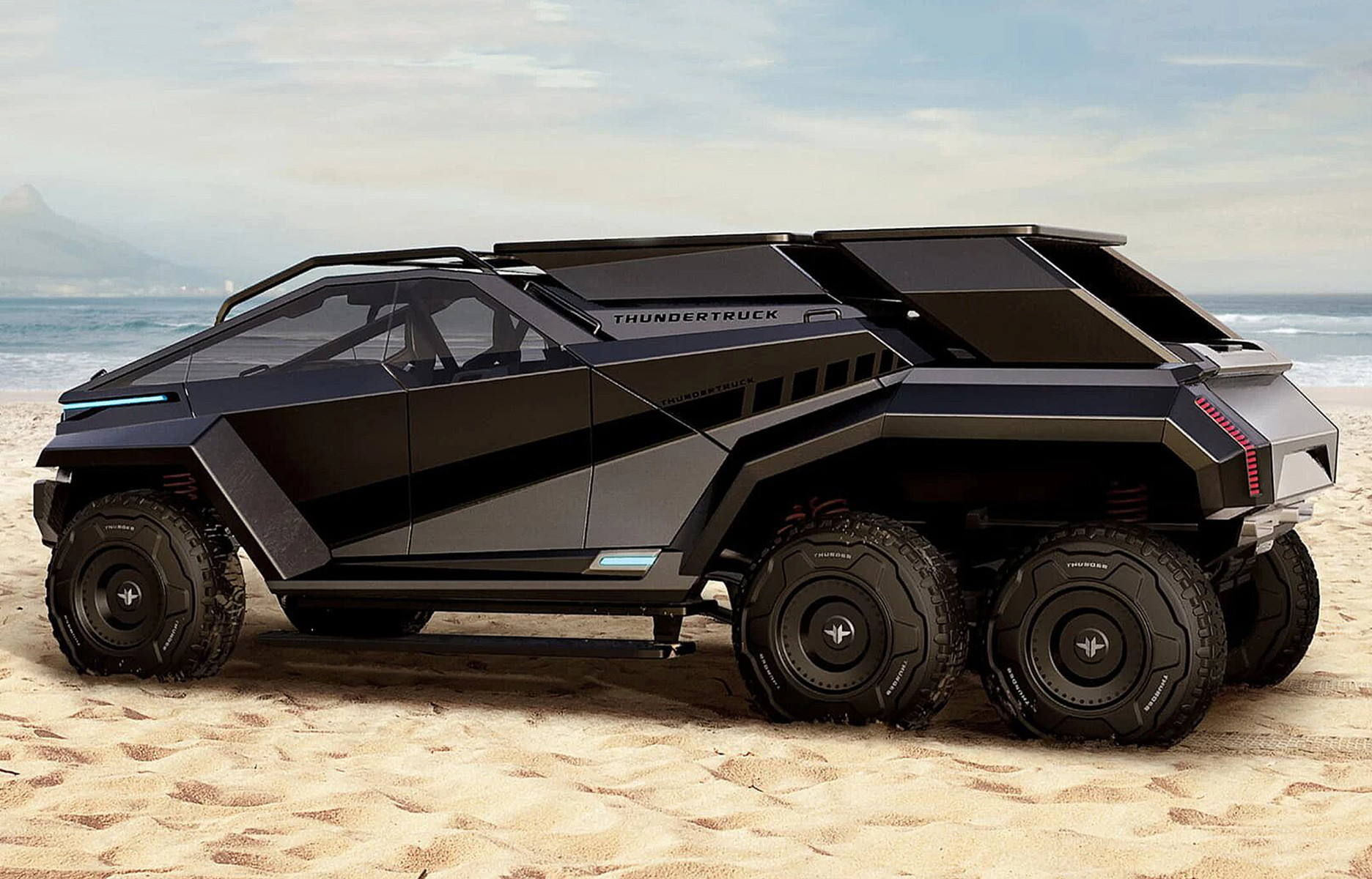 Thundertruck un pick-up concept équipé de panneaux solaires - the good life