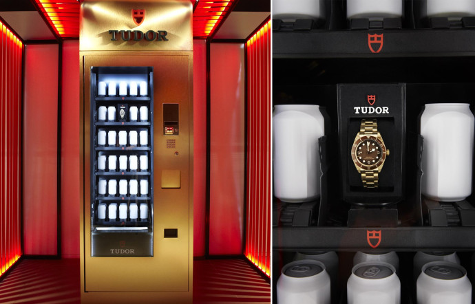 Le distributeur automatique installé dans le pop-up store Tudor des Champs-Elysées.