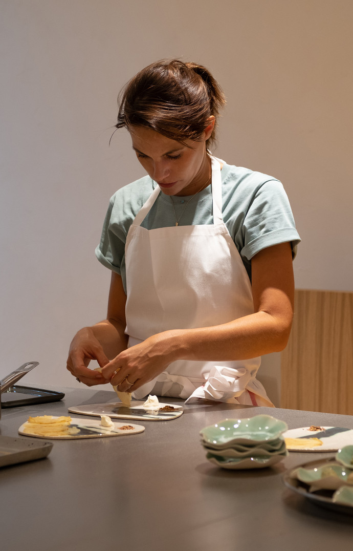 Emilie Besse, en cuisine.