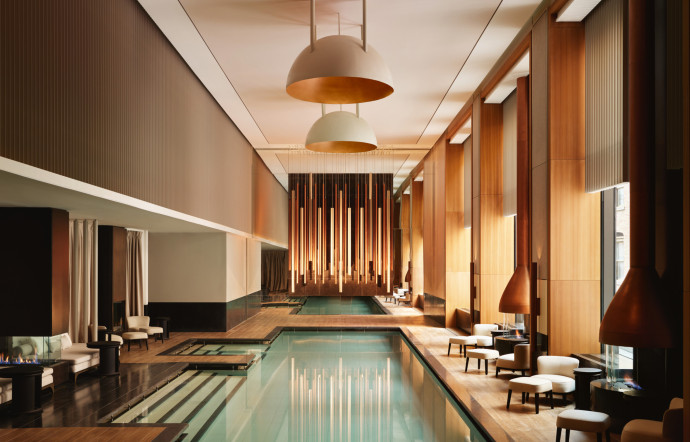 La piscine intérieure du spa de l’Aman New York. © Aman