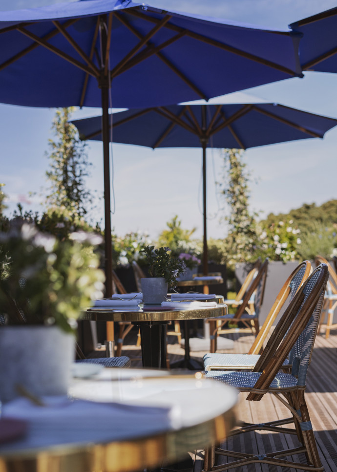 La terrasse des beaux jours chez Pommery.