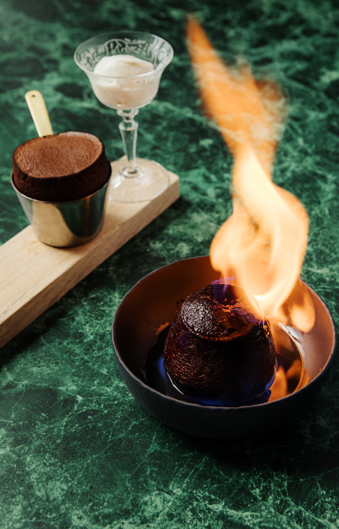 Le soufflé dans sa version au chocolat.