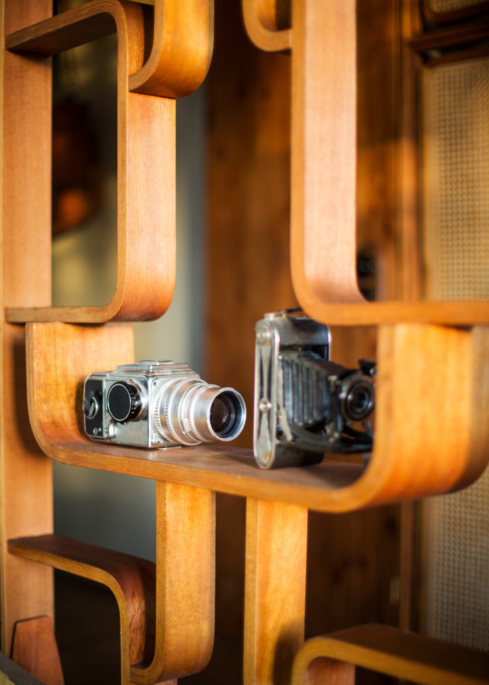 Appareils photo vintage, collection du photographe, et claustra Ludvik Vola.