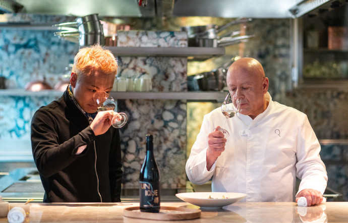 Takuma Inagawa et le chef Thierry Marx.