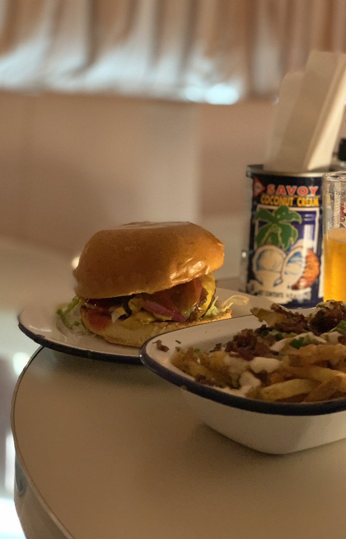 Un burger dégusté sur place en janvier 2023.