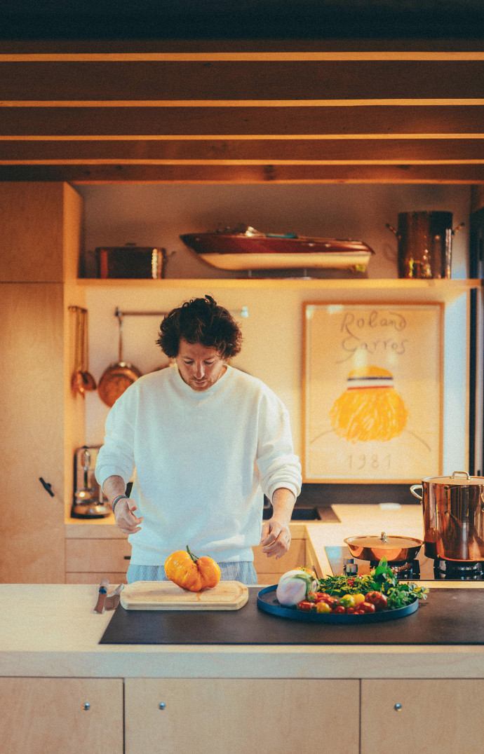 Jean Imbert en cuisine.