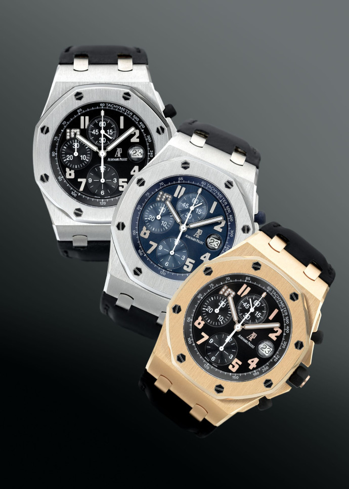 Les trois modèles de la montre de luxe.