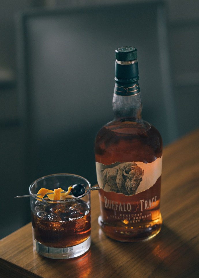 Vue d’une bouteille de Buffalo Trace.