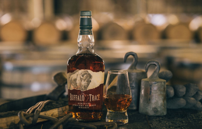 Vue d’une bouteille de Buffalo Trace.