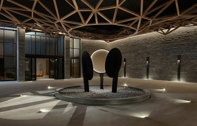 Le parking du Six Senses Crans-Montana.