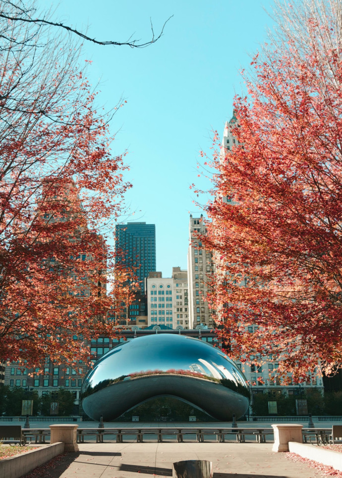 Le Cloud Gate d’Anish Kapoor, une sculpture monumentale en acier inoxydable.