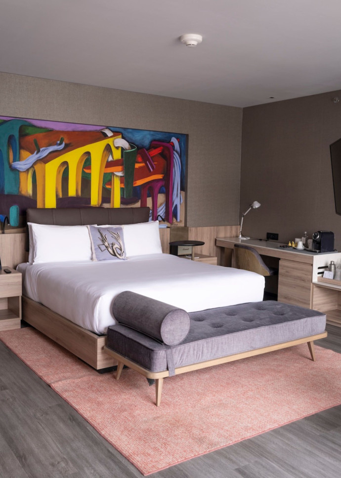 L’une des chambres de l’hôtel Mondrian.