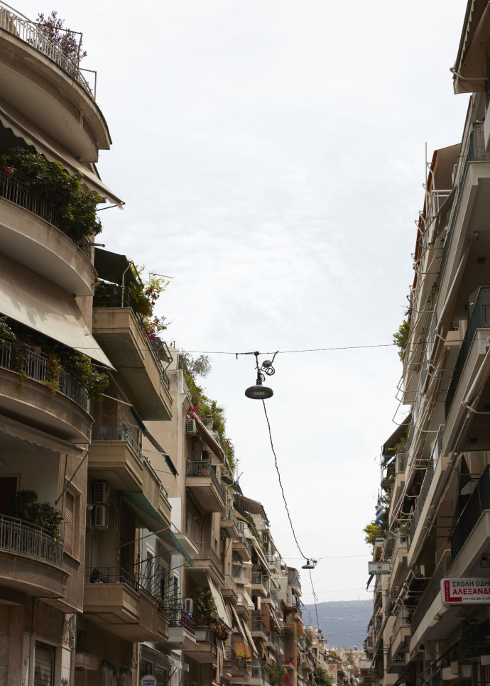 Vue des immeubles athéniens.