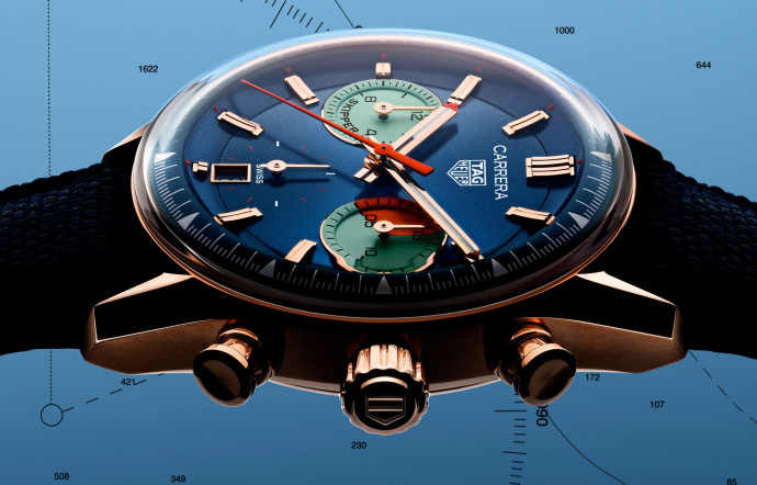La nouvelle montre Skipper reprend aussi les couleurs distinctives de son aïeule, comme le cadran bleu nuit ou le compteur de compte à rebours tricolore à 3 heures.