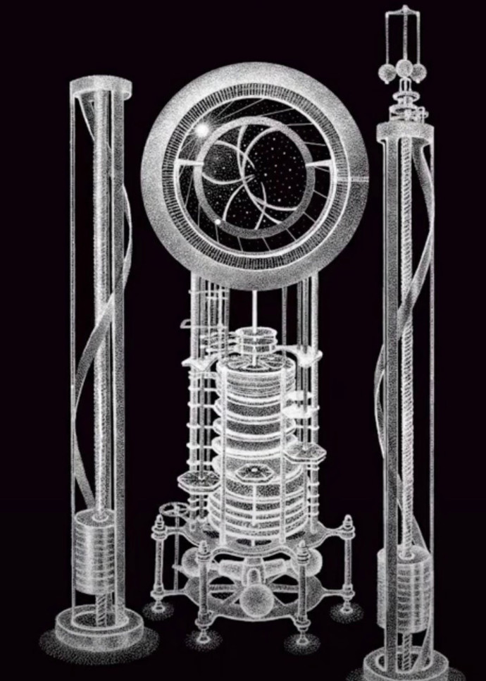 Dessin de l’oeuvre d’art « The Clock of the Long Now ».