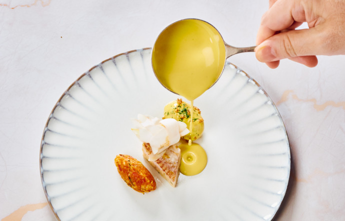 Le plat de rouget proposé lors de l’événement Inside Krug’s Kitchen par le chef Galliot.
