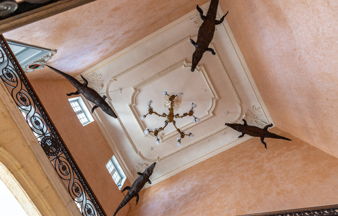 Les crocodiles au plafond de l’Hôtel de Ville.