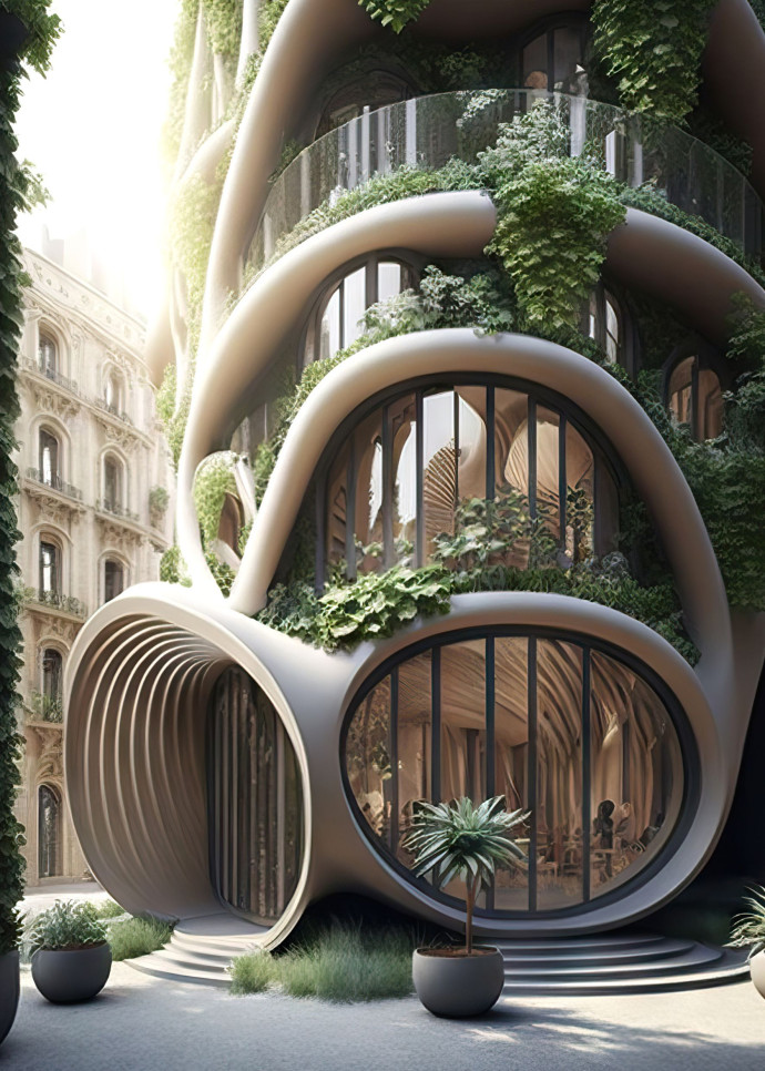 . Le Paris « résilient, écologique et respirant » de 2050 imaginé par l’architecte Vincent Callebaut, dans le cadre de son projet Haussmann 2.0.