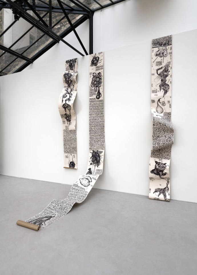 Installation d’Aïcha Snoussi exposée dans le cadre de la nomination de l’artiste au Prix Reiffers Art Initiatives, en 2024.
