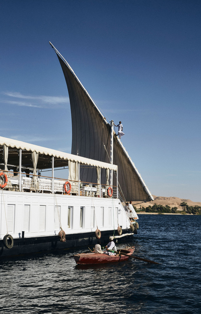 Une dahabieh de la flotte Lazuli Nile Cruises.
