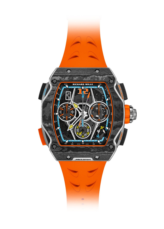 RM 65-01 et son bracelet orange papaye, la couleur de McLaren (existe aussi en noir).